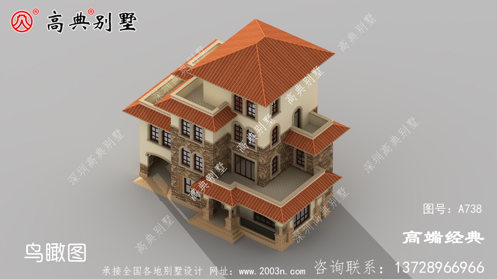 农村别墅款式四层自建房设计图，外观简约大气萍乡市